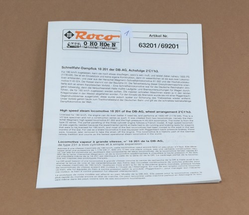 ROCO HO 63201 DB-AG 18-201 GRÜN 4-6-2 DA-LOK BR NOS NEU VERPACKT (OO2740) | Condition: New