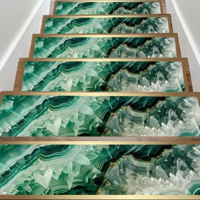 3/7/15 Pack Agate Pattern Thickened Stair Treads, 8 Inches X 30 Inches, Diatom
