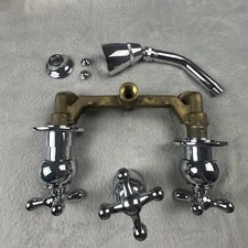 American Standard Hampton Wall Mount Chrome Shower Metal Faucet Cross Handles