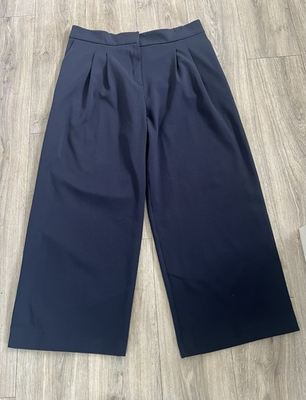 #ad TU SAINSBURYS LADIES WIDE LEG BARREL SHAPE NAVY TROUSERS SIZE 18 SHORT GBP 7.99