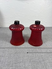 Red Amberina Honeycomb Optic Glass Peg Votive...