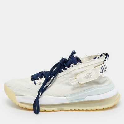 Air Jordan WhiteNavy Blue Fabric Proto Max720 Pale Ivory High Top Sneakers