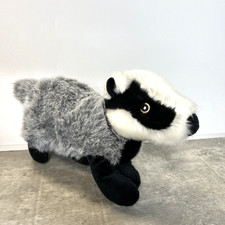 Animal Instincts Badger Soft Toy Squeaker Black White Cute Standing (33cm long)