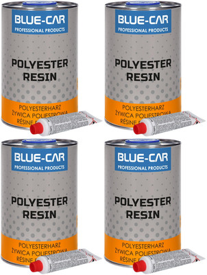 4 x BLUE-CAR Polyester Verbundharz Glasfaser 1L mit Härter