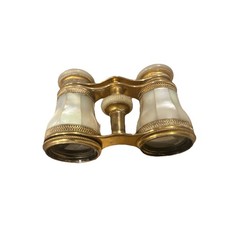 Antique French Opera Glasses Mother-of-Pearl Brass Theater Binoculars Handle