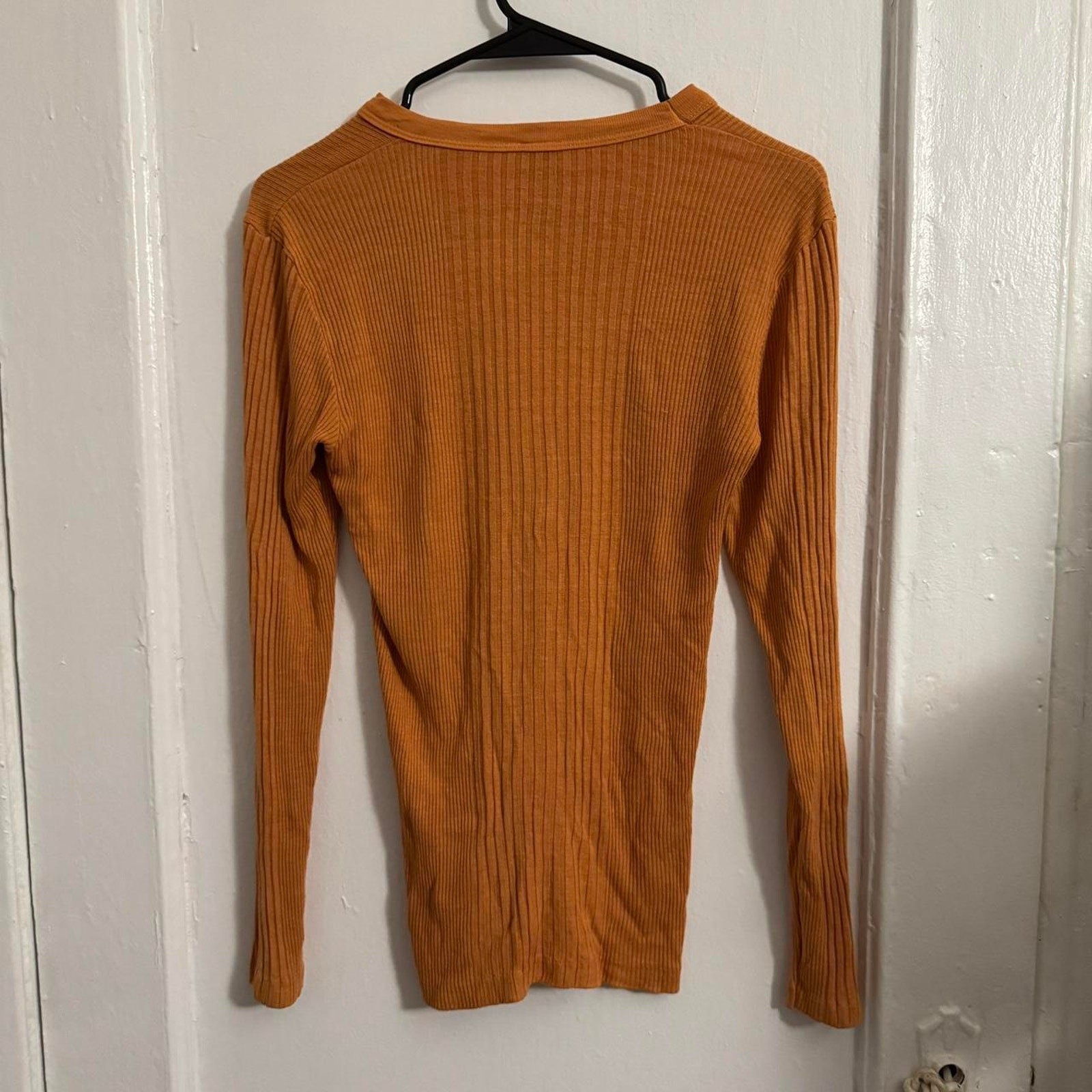 Luxury Burnt Orange Silk Elevated Basic Long Slee… - image 5