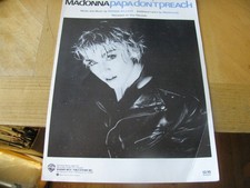 1986 MADONNA PAPA DON'T PREACH SHEET MUSIC PIANO GUITAR LOWEST PRICE ON EBAY