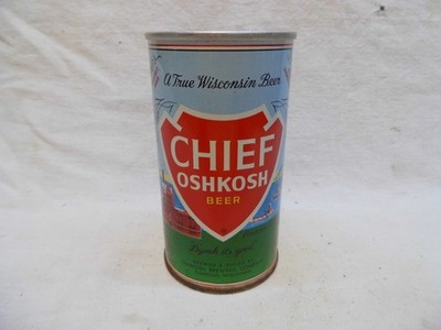 CHIEF OSHKOSH KEGLINED LINE 2 LINES BEER CAN~OSHKOSH, OSHKOSH, WIS