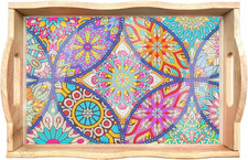 Diamond Art Kits for Adults Wooden Serving Trays with Handles, 5D Diamond Painti