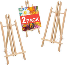 2PCS 17 Inch Desktop Easel, Party Easel, Wooden Easel - Versatile Tabletop Art D