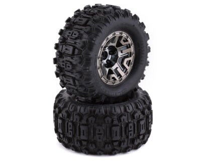Traxxas Sledgehammer Reifen auf schwarz chrome 2.8 Felgen TRX9072 Stampede 4x4 .