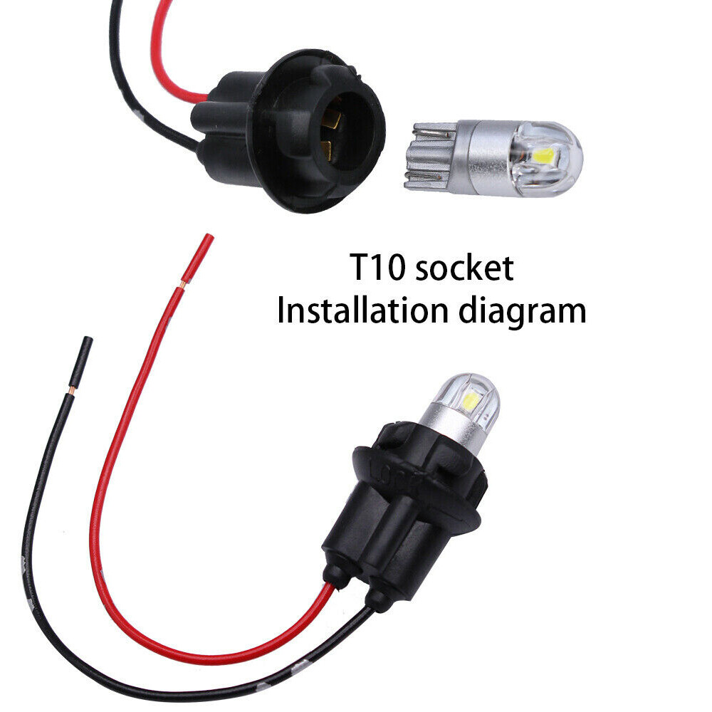 2 Pin Light Socket Harness Wire Pigtail Male 194 168 Harness - Front Side Marker Light Bulb Cable Plug - 2 Pack, Clear, 6", 12V, 2-Pin Bulb Pigtail Harness