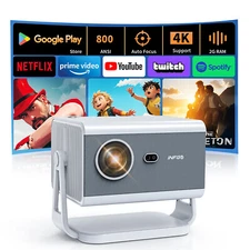 Home Theater 4K Mini Projector LED 1080P WiFi UHD Portable bluetooth 200" image