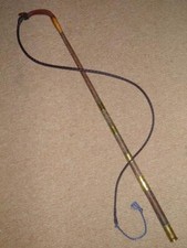 Antique Driving / Dealers Whip Silver Joey & Brass Collars Crawley Peterborough