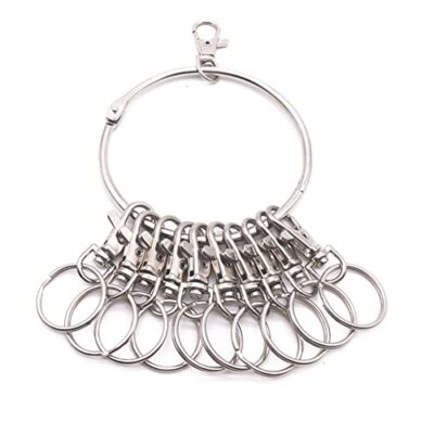 1PC Portable Metal Ring Key Organizer Holder with Swivel Clasps Janitor Key 