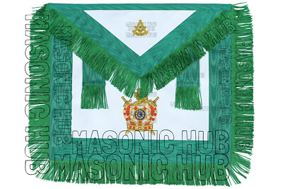 Handcrafted Masonic DeMolay Apron 100% Lambskin with Past Master Emblem on Flap