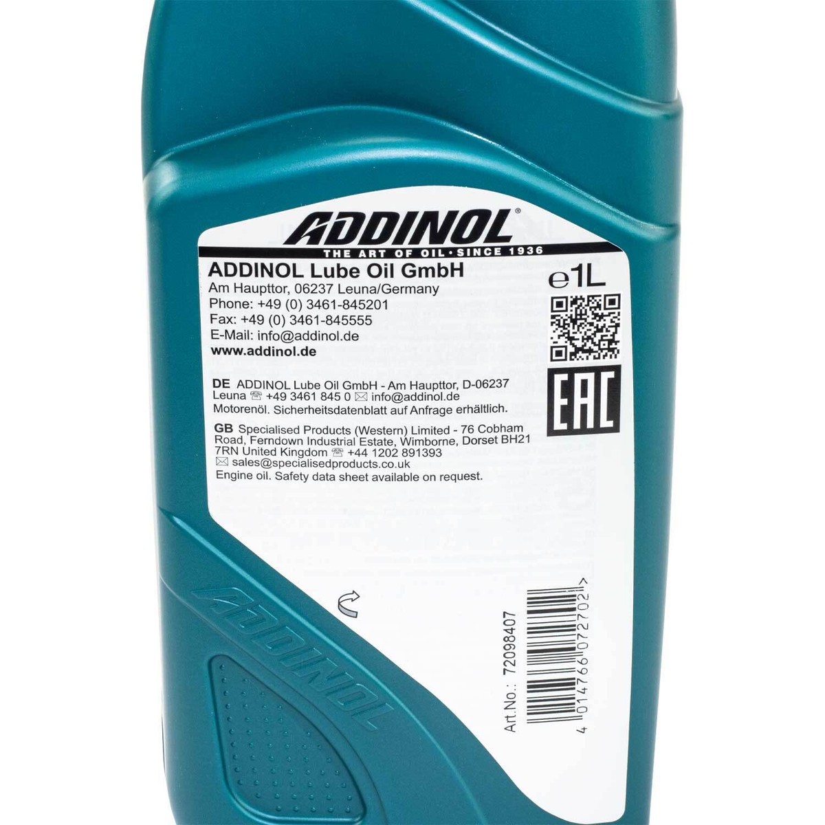 Motoröl Motor Öl ADDINOL 10W-40 Semi Synth 1040 2X 1 Liter für