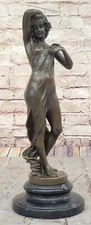 1940 FASHION SEXY GIRL BRONZE SCULPTURE STATUE ART DECO FIGURE FIGURINE SALE NR