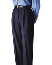 Edwards Style 8691 Womens Pleated Dark Navy Dress Pants Size: 12-Unhemmed Length