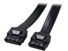 SATA III Data Cable Black New With Latch SSD HDD FLAT Both Ends SATA III 6.0 GBp