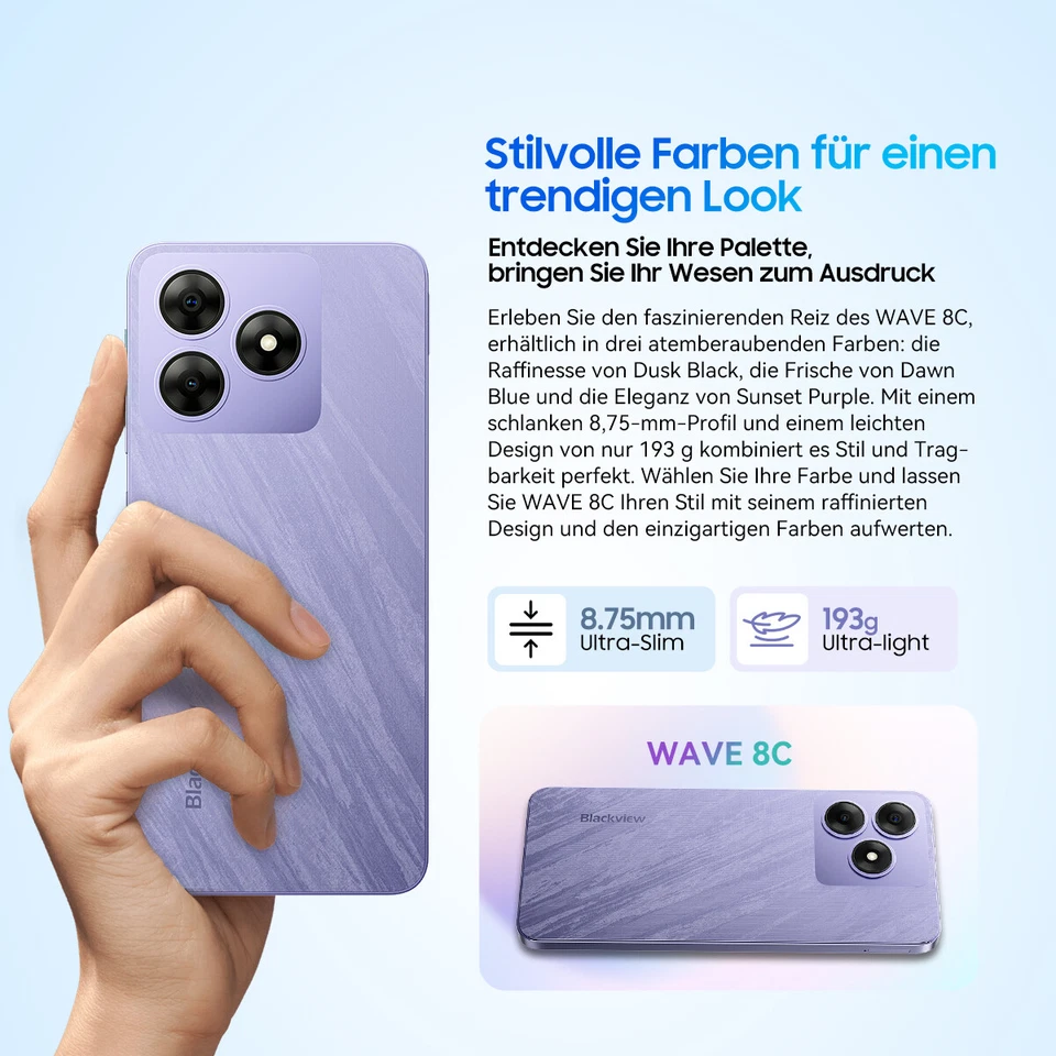 Blackview WAVE 8C Android 14 Smartphone 6GB+64GB 6,5" HD Dual 4G Octa Core Handy - Bild 4 von 4