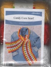 NIP  CROCHET KIT CANDY CORN SCARF SUPER CUTE  