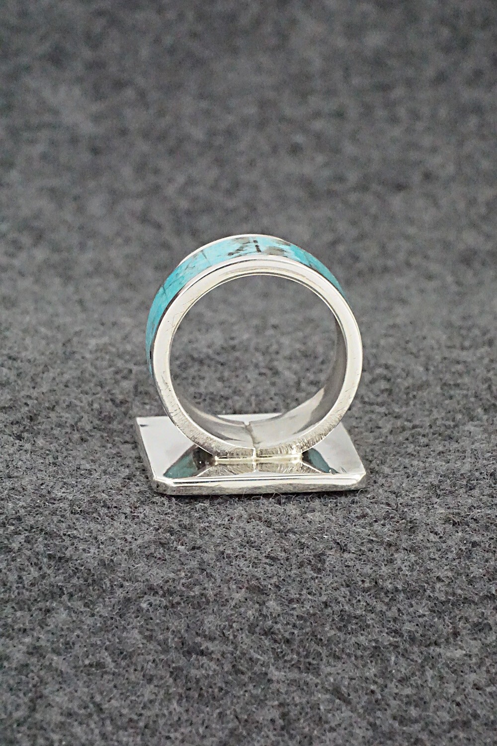 Loading Sign Without Background Turquoise & Sterling Silver Inlay Ring - Elliot Coonsis - Size 9 | eBay