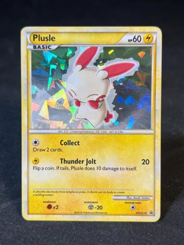 PLUSLE HGSS16 Black Star Promo Cracked Ice holo Pokemon Card Moderately Played - Picture 1 of 2