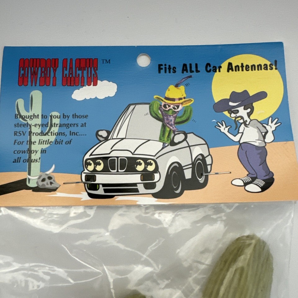Vintage Cowboy Cactus Antenna Topper Car Decor 80s 90s NOS Bandana Rubber NEW eBay