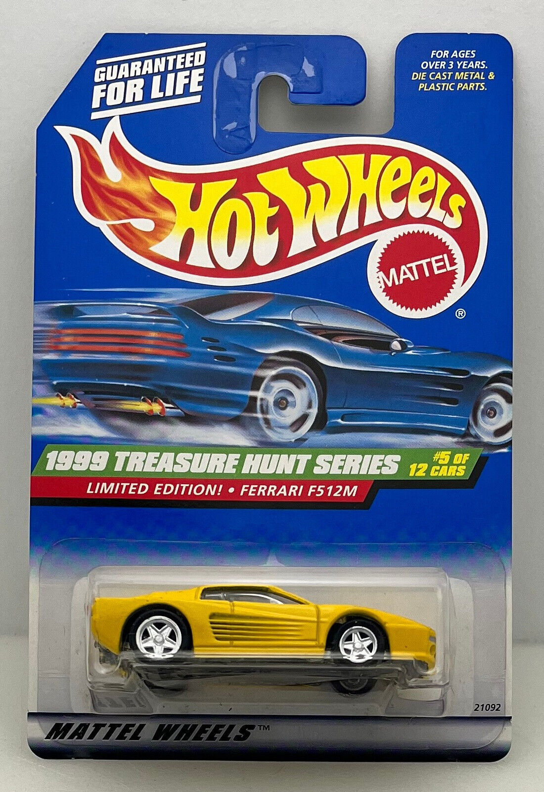 Hot Wheels 1999 Treasure Hunt 5/12 #933 - Ferrari F512M - Yellow