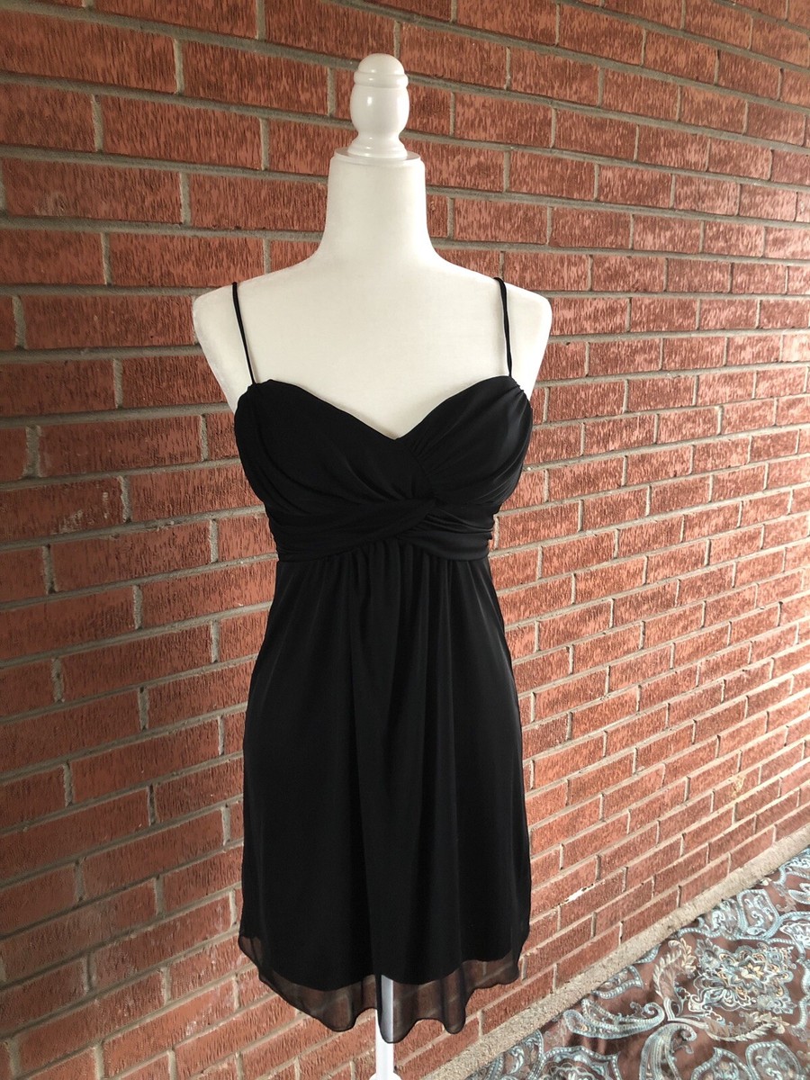 black spaghetti strap dress knee length Los Angeles Apparel