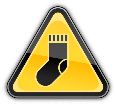 Warning Sign Sock Symbol Car Bumper Sticker Decal 5'' x 5''