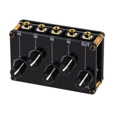 Audio Mixer Stereo 4-in-1-out AUX Passive Mixer 3.5mm Line Levels Control