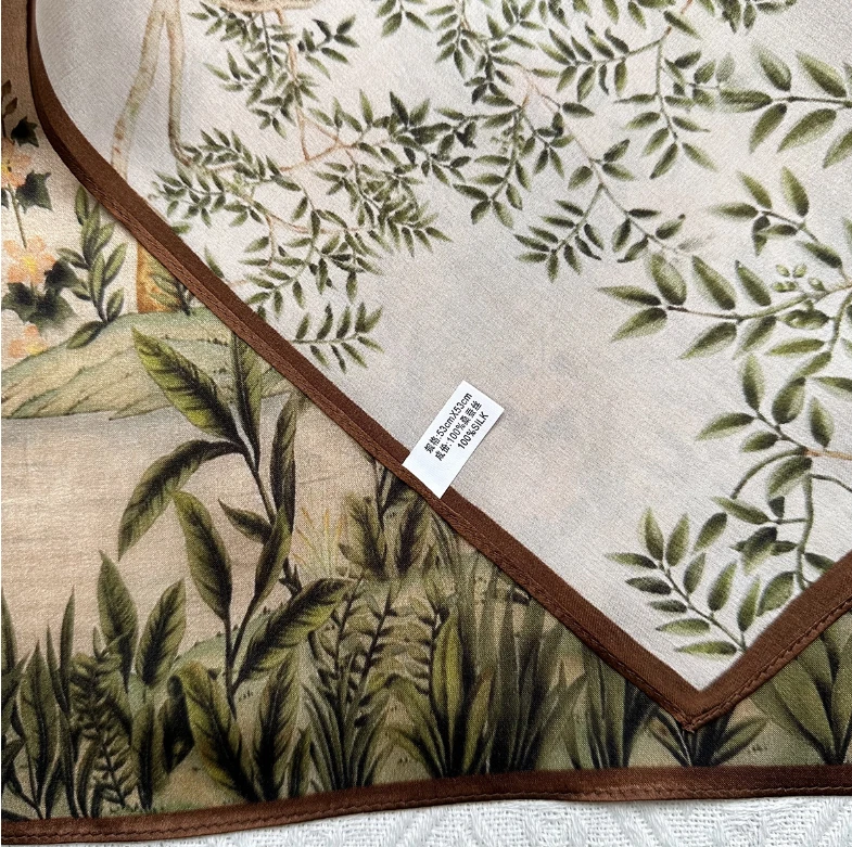 100% шелк шелковицы 20 «квадратный шарф женщин шейный платок надежном животных джунглей печати - Изображение 3 из 4