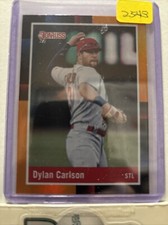 Dylan Carlson 2022 Donruss #264 Photo Variation Orange Holo Parallel RETRO STL