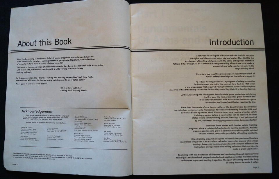 Vintage Hunter Safety Handbook, Outdoor Empire Pub. 1972. 46 pages eBay
