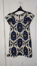 J Crew Womens Shift Dress Cotton Short Sleeve Size 4 Bold Print C2