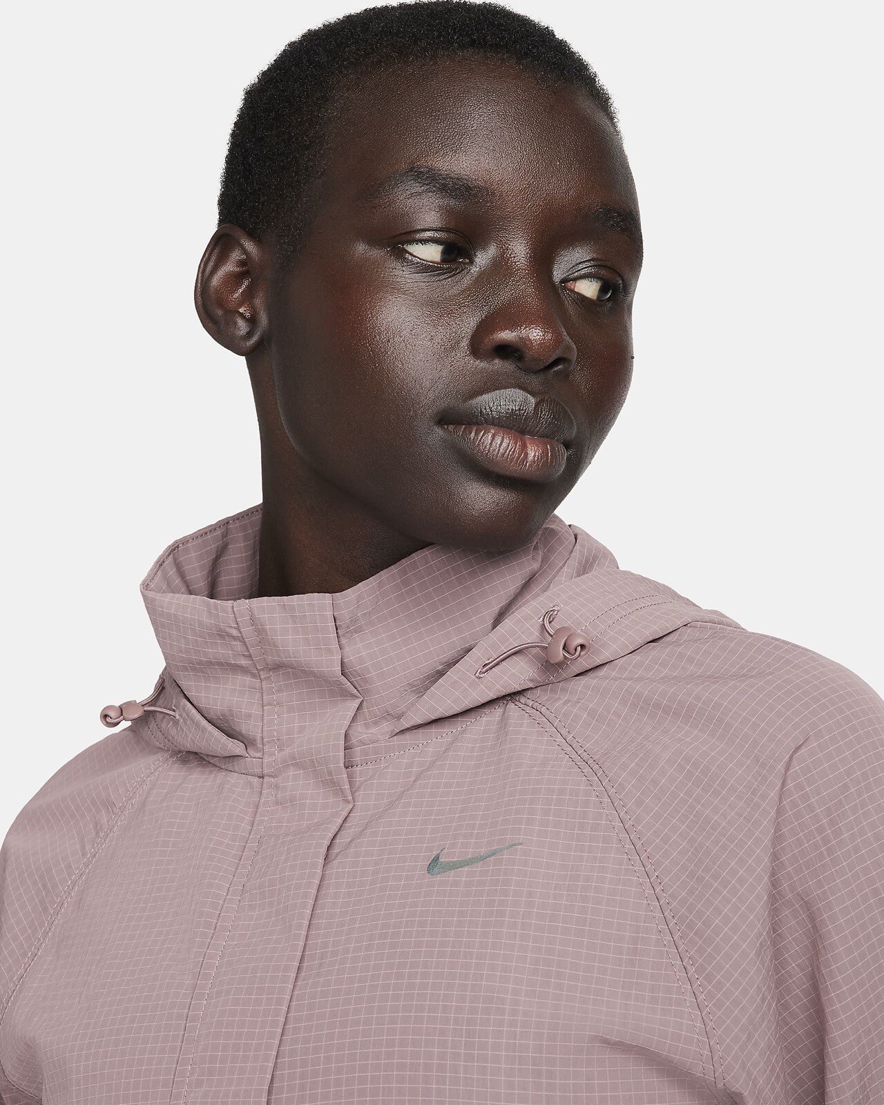 Size L- Nike Running Division Women's Repel Jacket, Smokey Mauve/Black. image 7