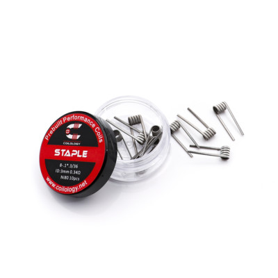 10x COILOLOGY Ni80 Staple 0,34 Ohm Coils Fertigwicklung Wickeldraht RBA, CL2