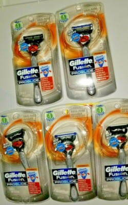 5x Gillette Fusion ProGlide Flexball  Silvertouch Manual Razors / Sensitive Skin