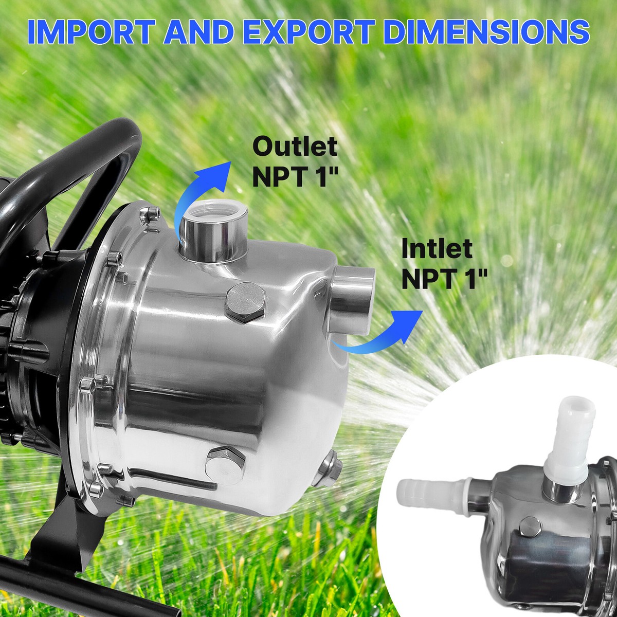 Pompa Booster Pressione Giardino, Pompa Booster Pressione Acqua Pompa Booster Pressione Acqua Corsa Alta 180 W Pompa Giardino Autoadescante Per Casa Bagno Cucina Lavanderia - Foto 10