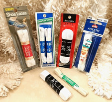 SHOE LACES Vintage White/Cream Assorted Sizes Stay-Ty/Kiwi/Glenco/Kiwi Lot/6 NEW