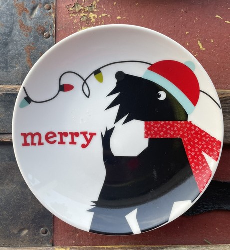 4 Weihnachten Scottie Scottish Terrier Urlaub Hund Dessert Vorspeise Brotteller - Bild 4 von 7