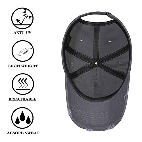 American Flag Baseball Cap for Men Women Low Profile One Size Washed-dark Gray - Bild 6 von 6