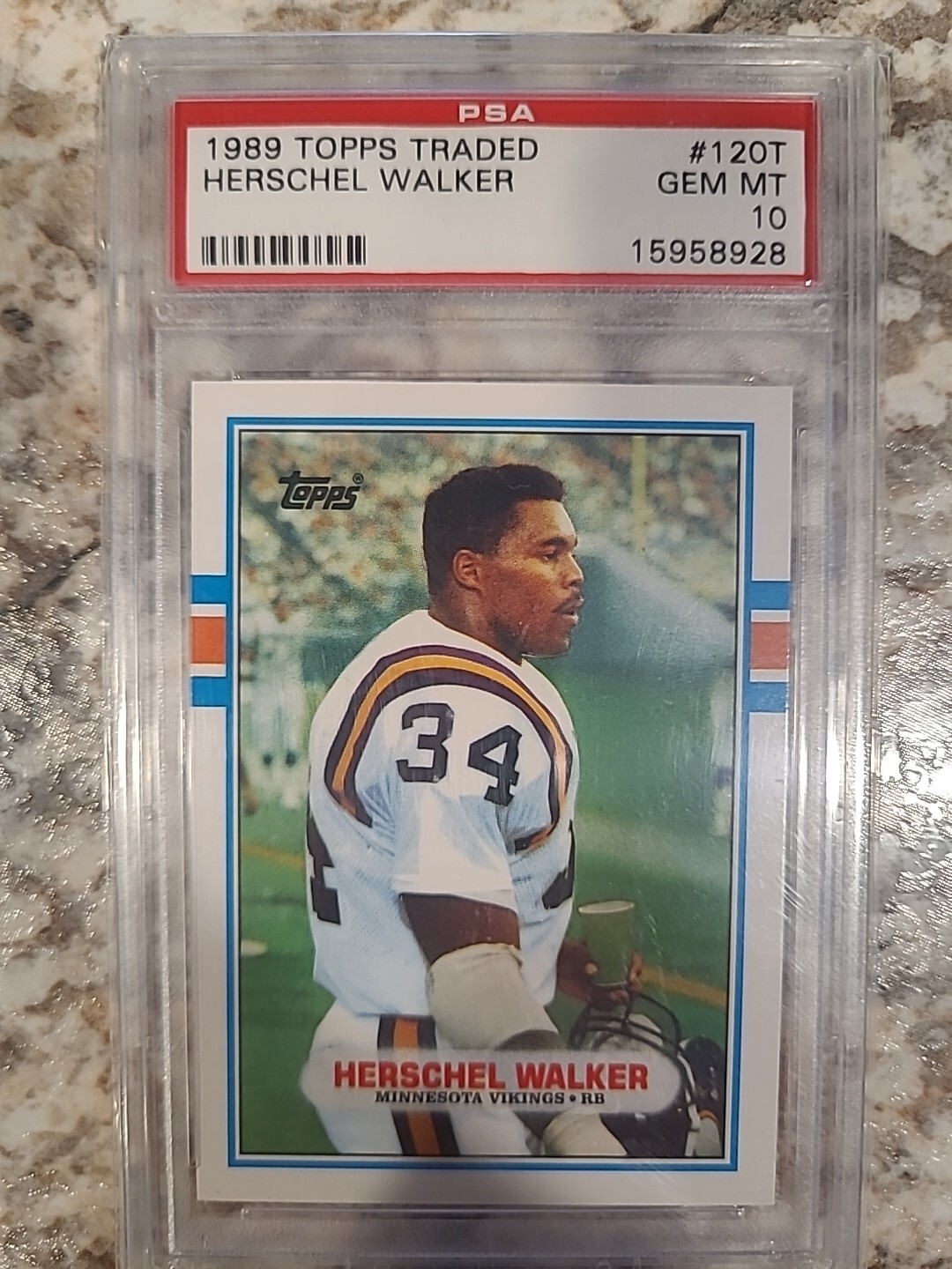 1989 Topps Traded #120T Herschel Walker Gem Mint PSA 10 Minnesota Vikings