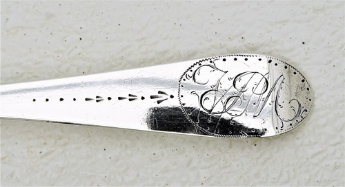 14 ½” Scottish Sterling Silver Bright-cut Ladle Hallmarked James Hewit 1778 - Picture 10 of 12