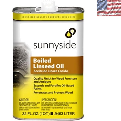 Sunnyside Boiled Linseed Oil Quart - Enhances Wood Grain & Protects Surfaces