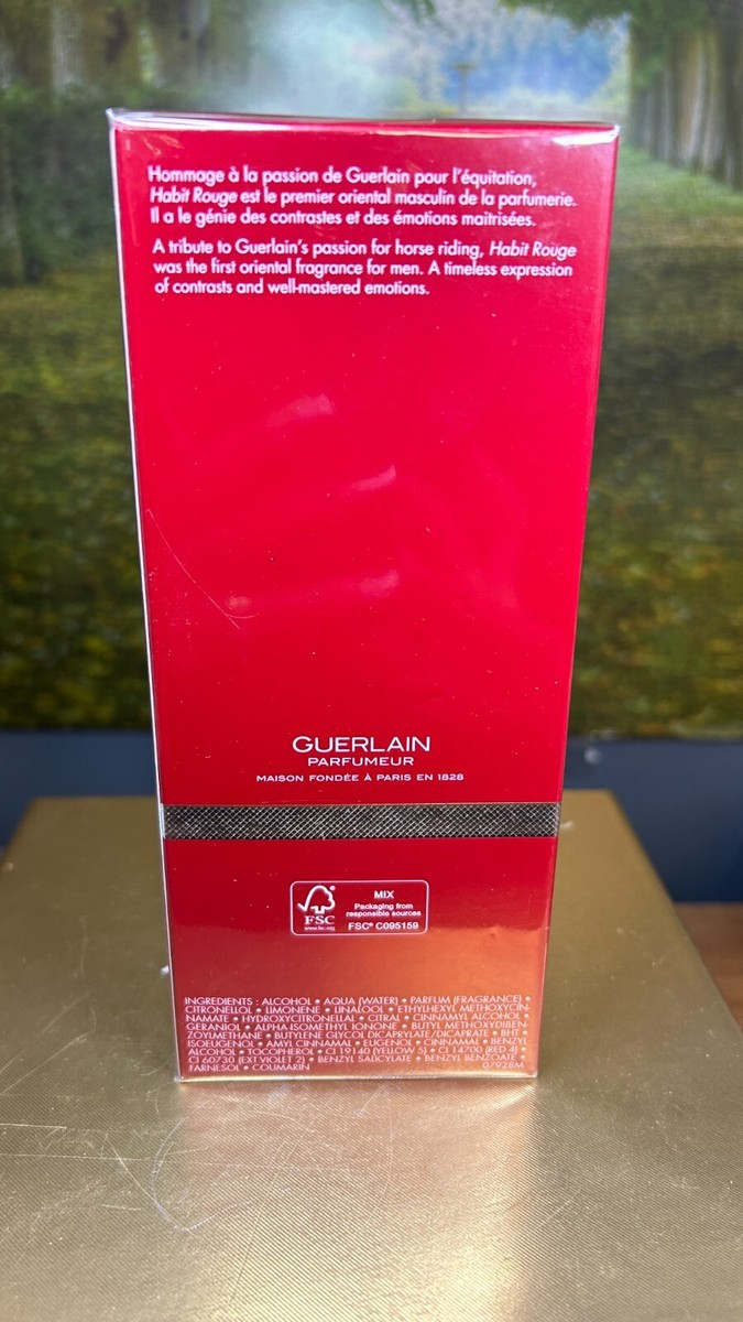 今日の夜までSALE！【Guerlain】Habit Rouge 200ml Vintage! Guerlain Habit Rouge Eau De Toilette 6.8Oz/ 200ml