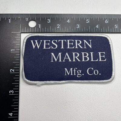 #ad Vtg WESTERN MARBLE MANUFACTURING COMPANY Patch O00L $5.99