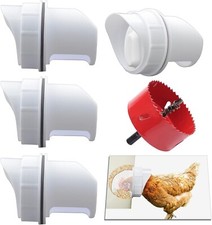 DIY Chicken Feeder Rain Proof Poultry Feeder Port Gravity Feed Kit for Bucket...